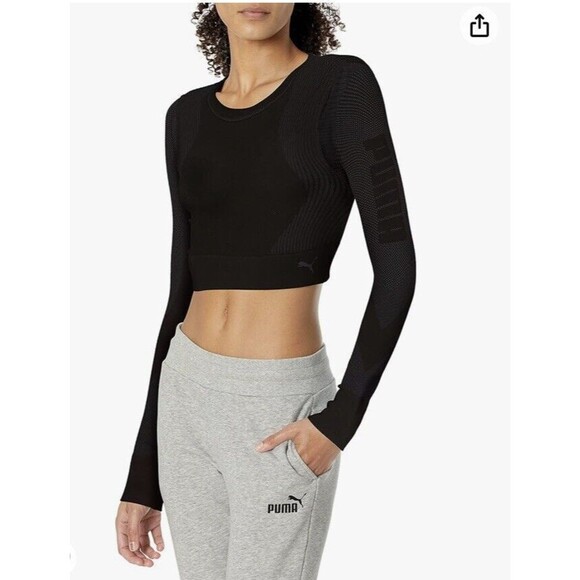 Puma Train Seamless Womens Crop Long Sleeve SizeL - Picture 1 of 15